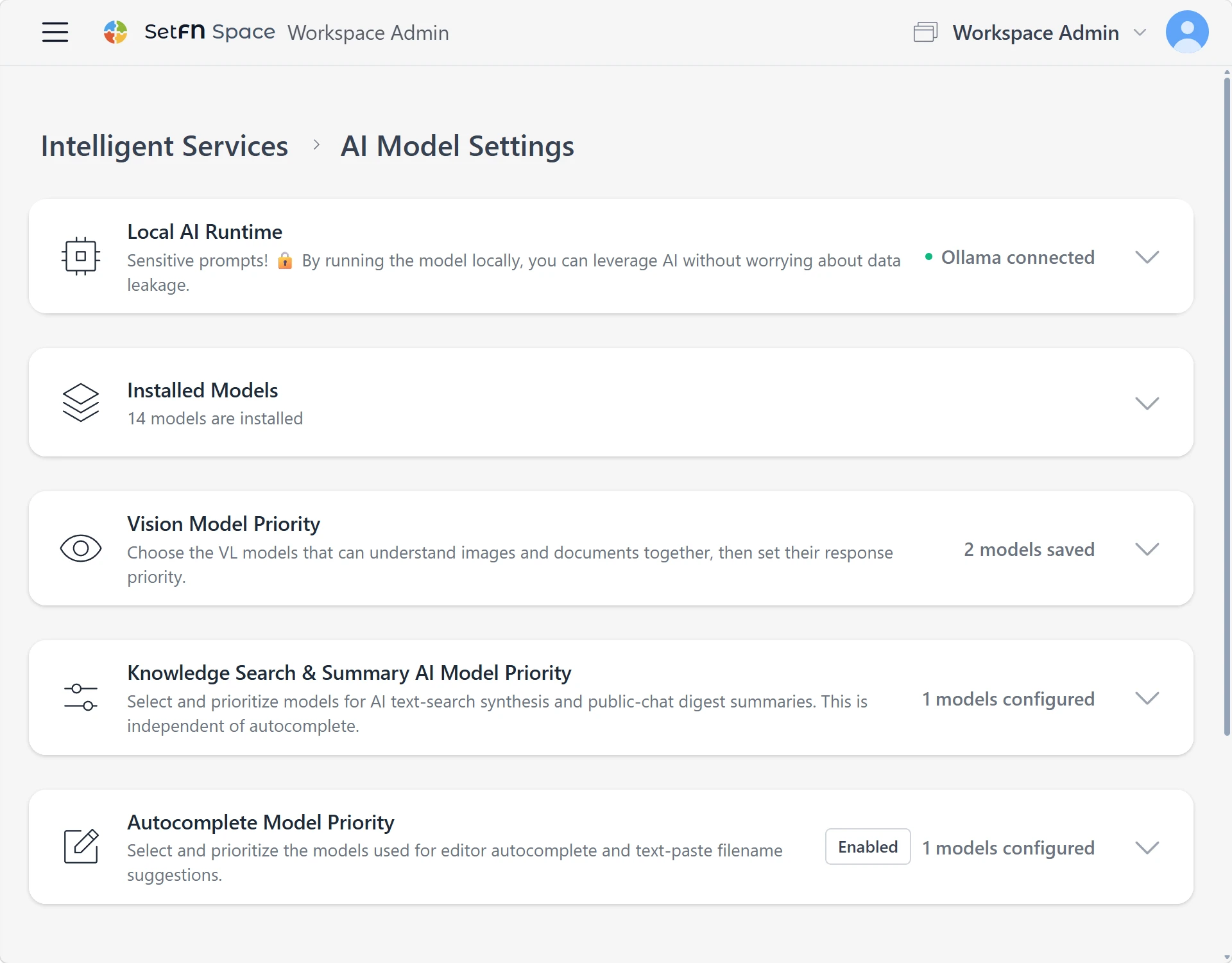Run models locally in SetFN Workspace