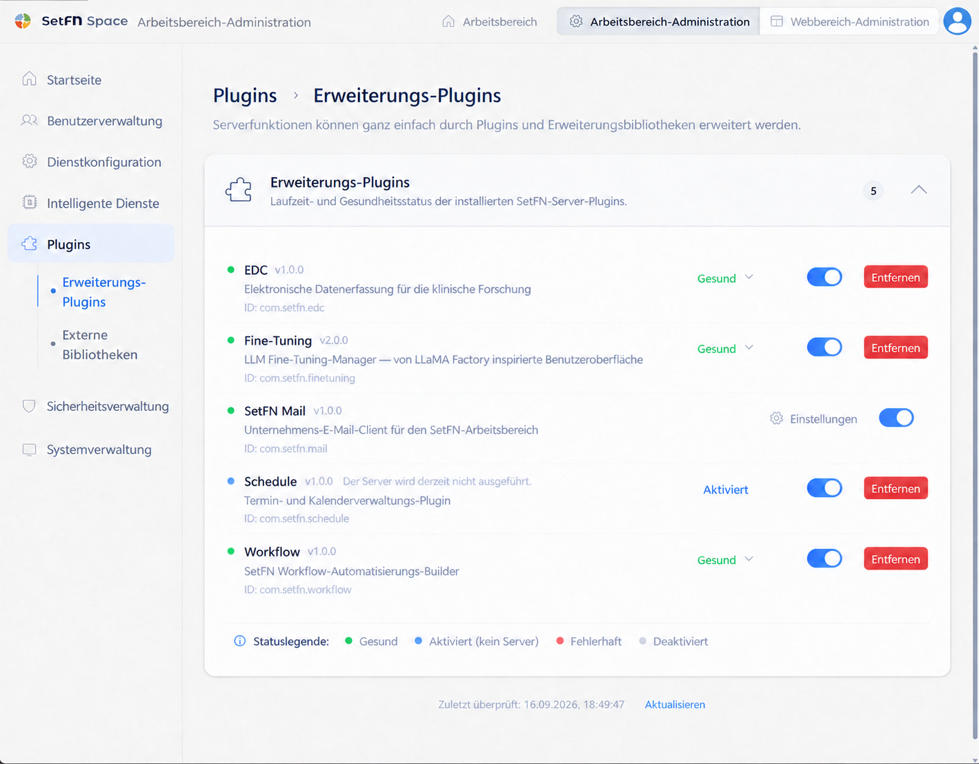 SetFN-Plugin-Konfigurationsschnittstelle