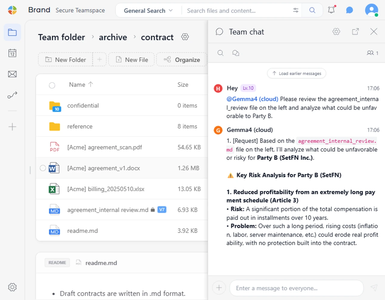 Analyze in the context of your folder in SetFN Workspace