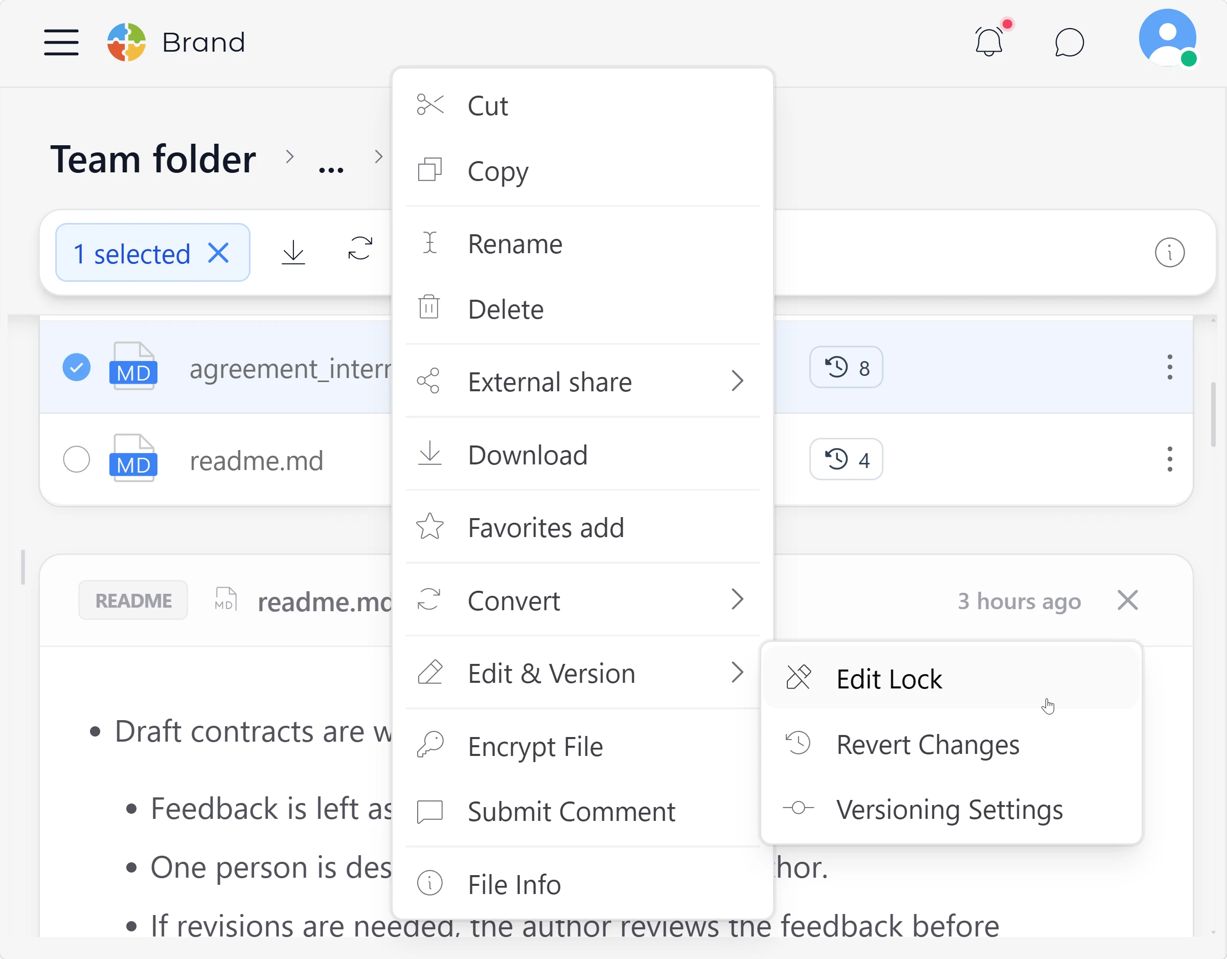 Lock important files in SetFN Workspace