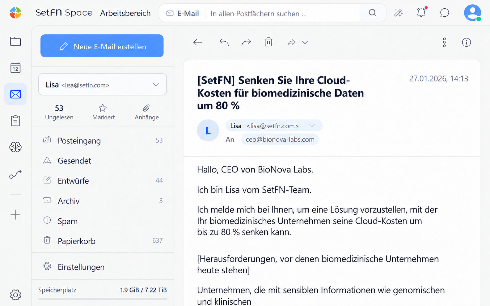 E-Mail-Ansicht