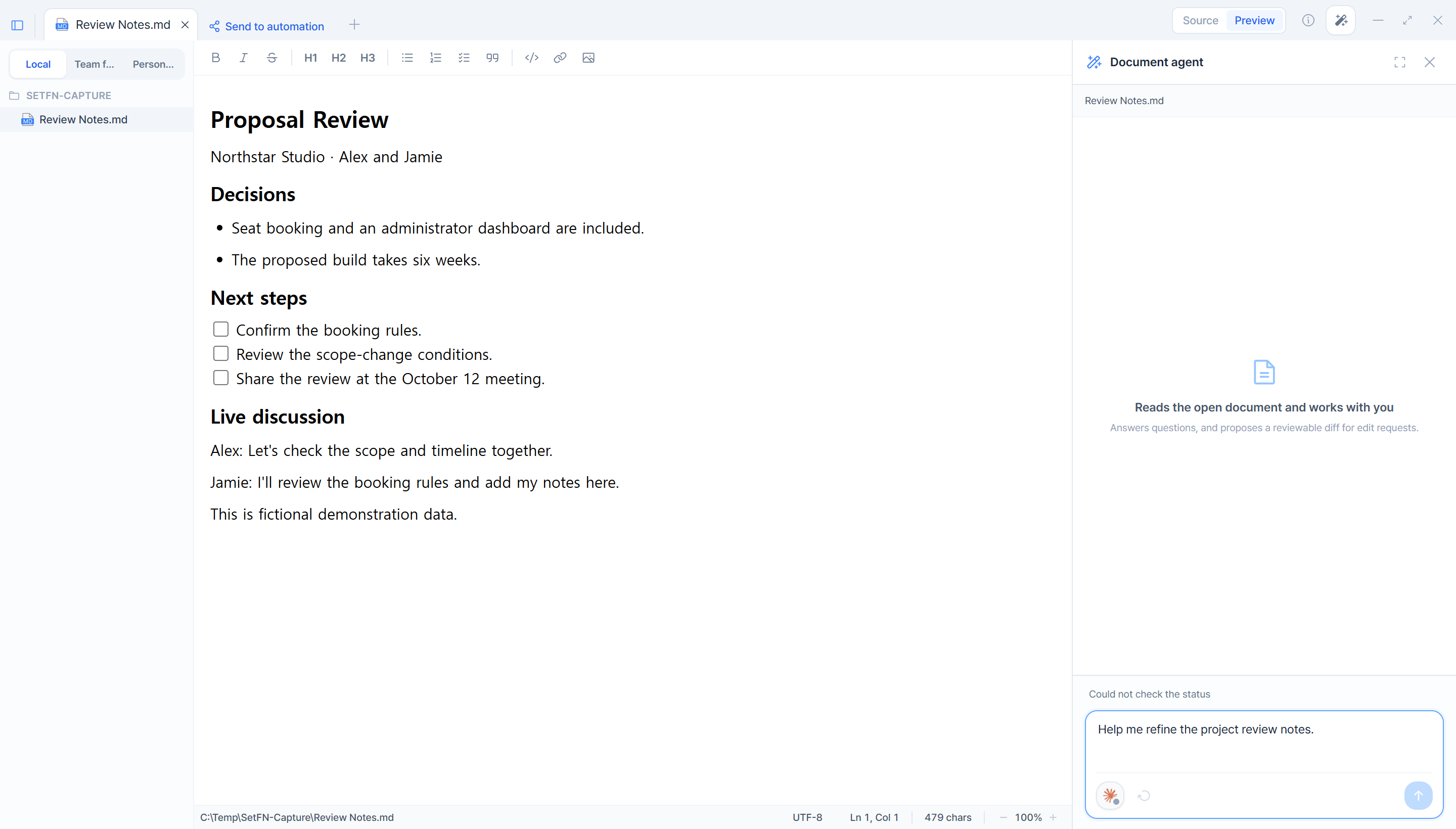 一緒にインストールされる Markdown エディター。
