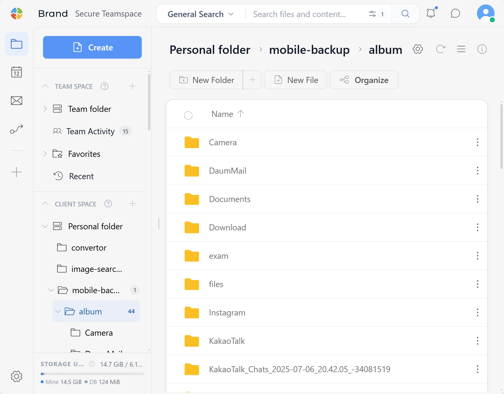 Personal spaces in SetFN Workspace