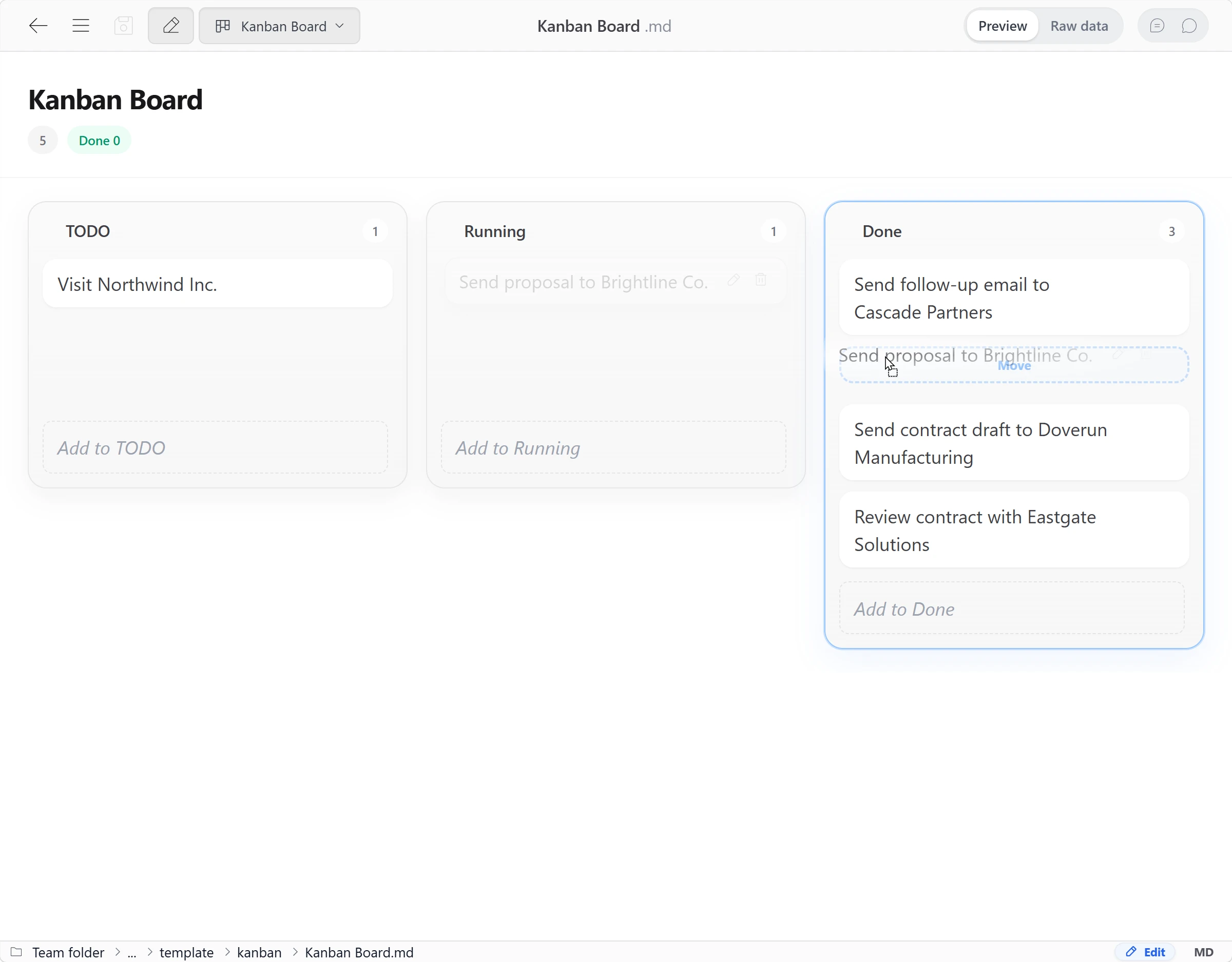 Kanban boards in SetFN Workspace