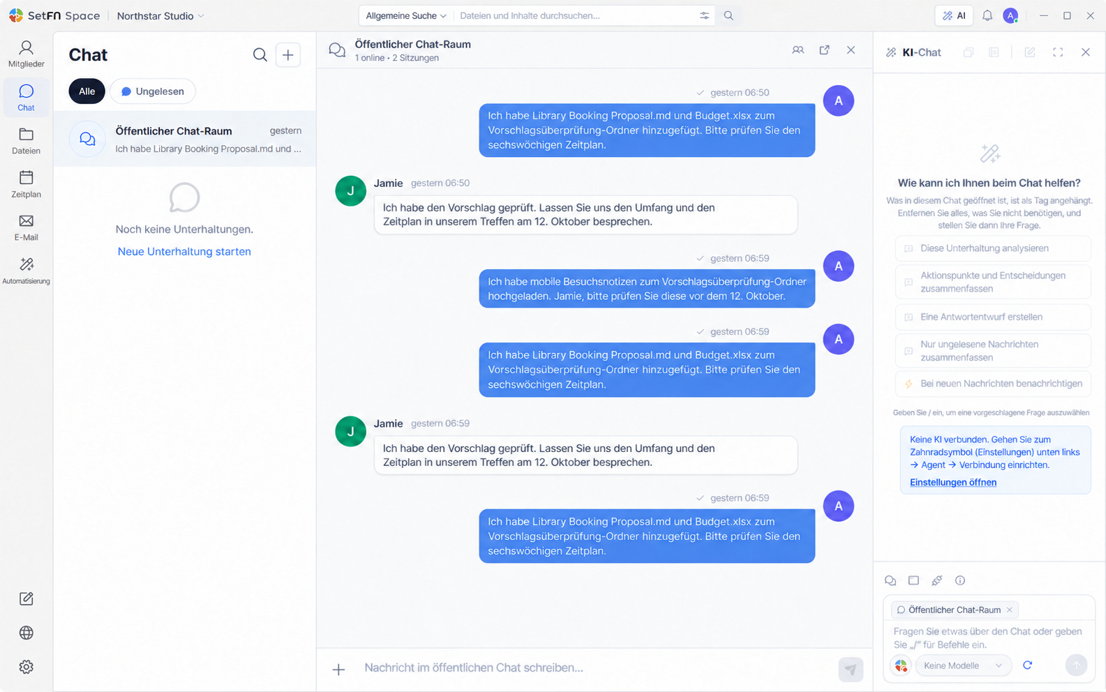 Gespräche mit dem Team von Northstar Studio