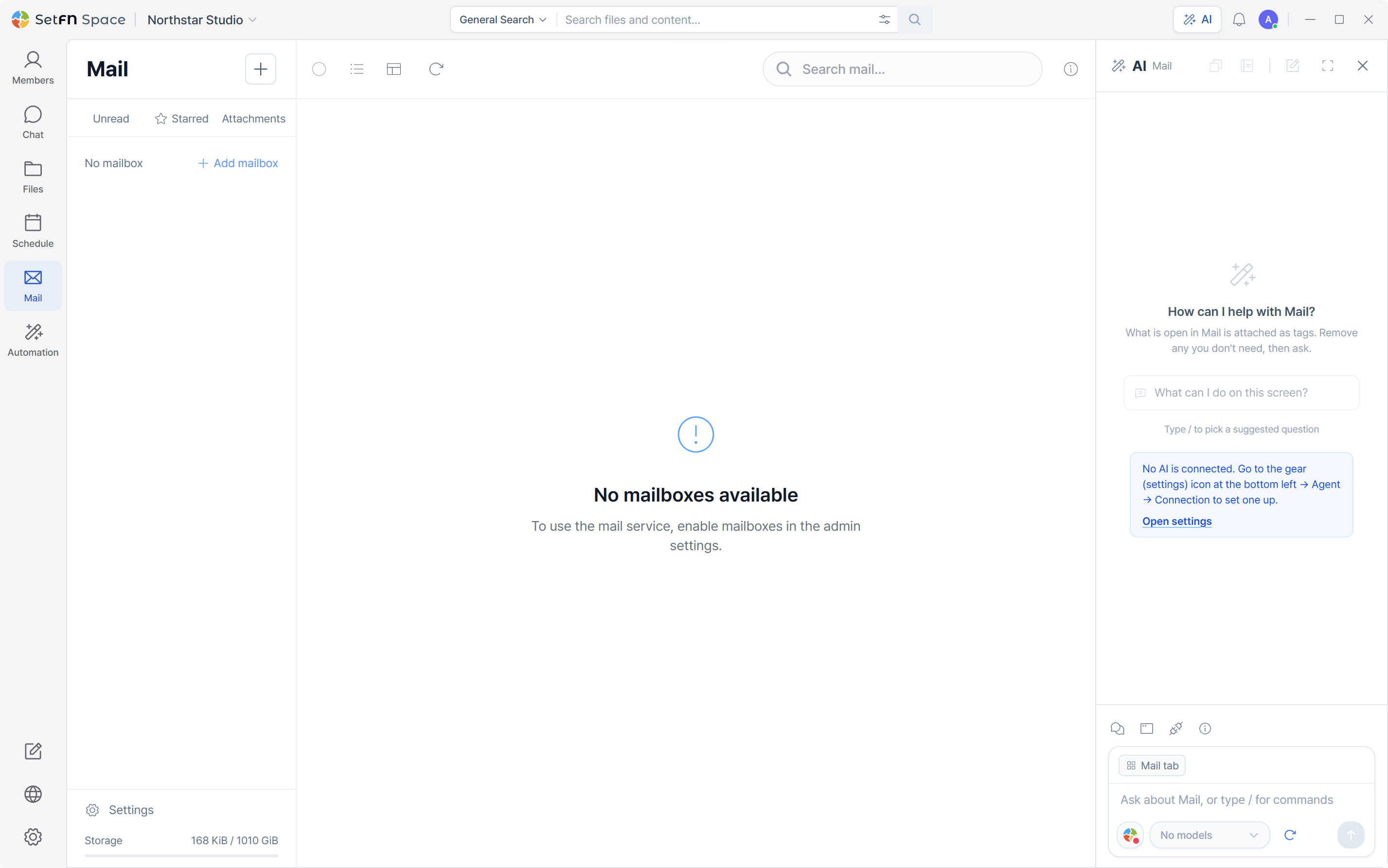 Mailbox setup in Space