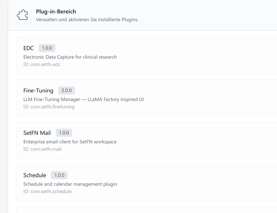 Administrator konfiguriert Plugins