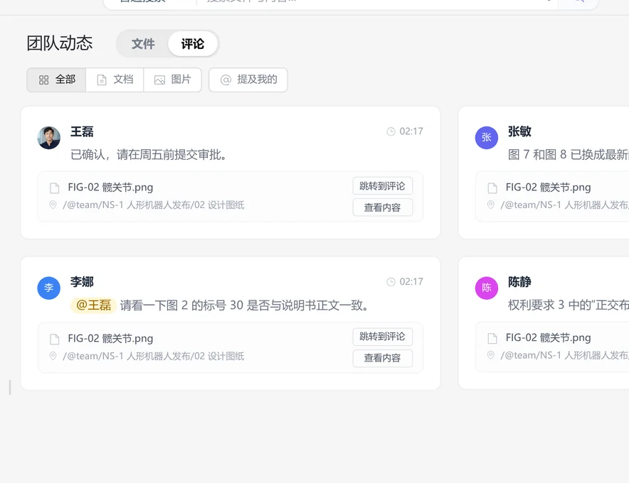关注 SetFN 工作空间中的评论