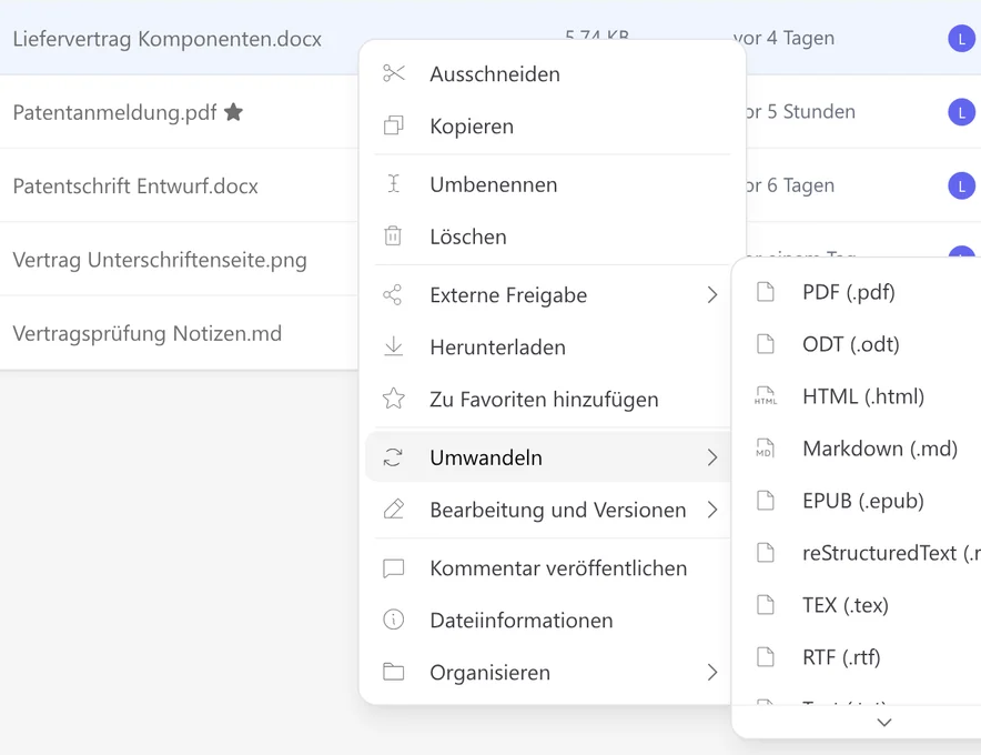 Konvertieren Sie Dateien direkt im SetFN Workspace