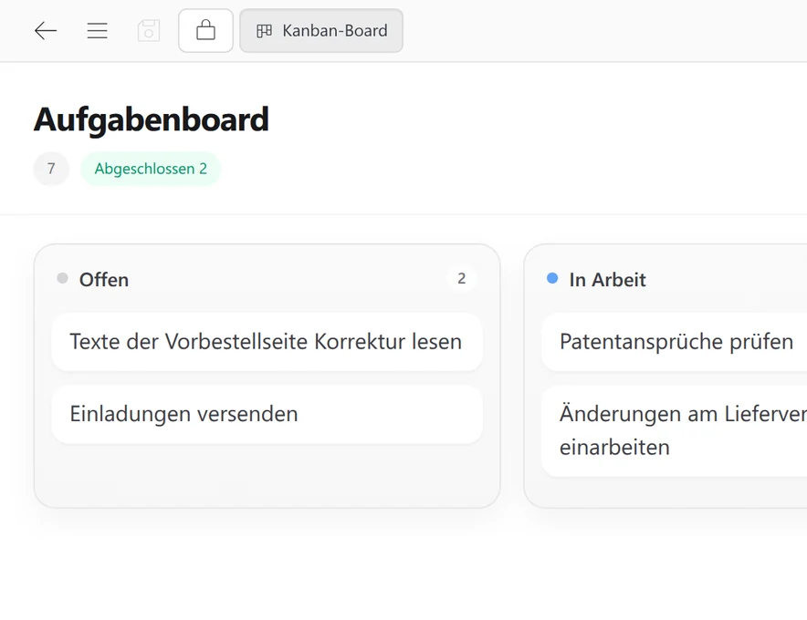 Kanban-Boards im SetFN Workspace
