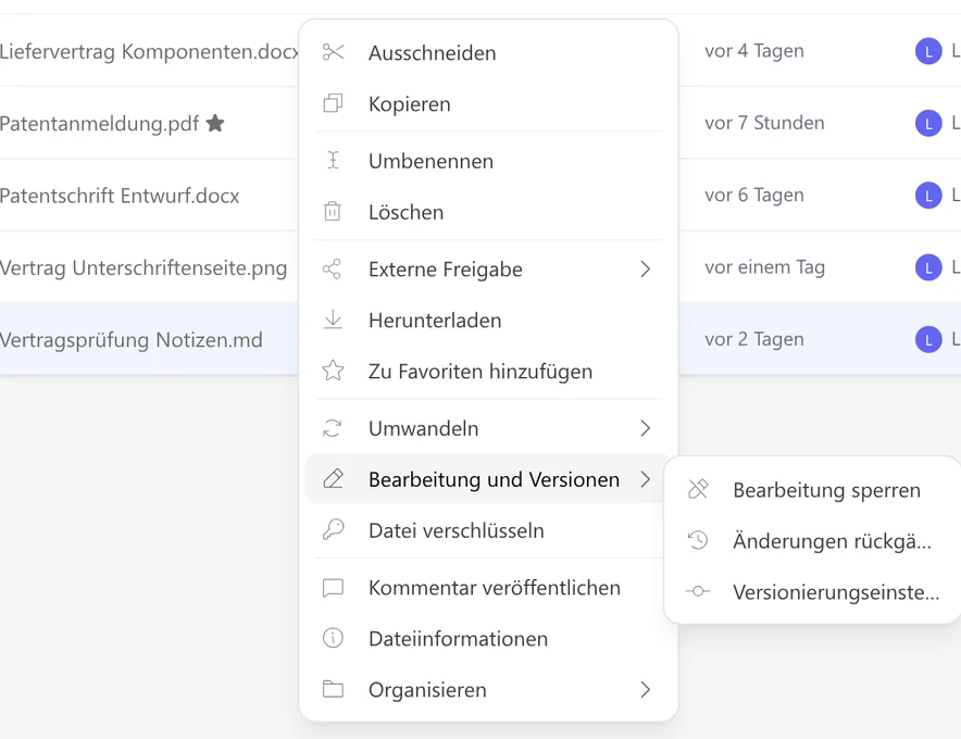 Sperren Sie wichtige Dateien im SetFN Workspace