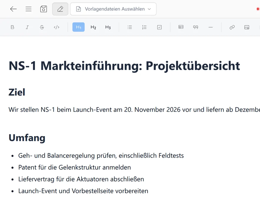 Markdown-, HTML- und Texteditoren im SetFN Workspace