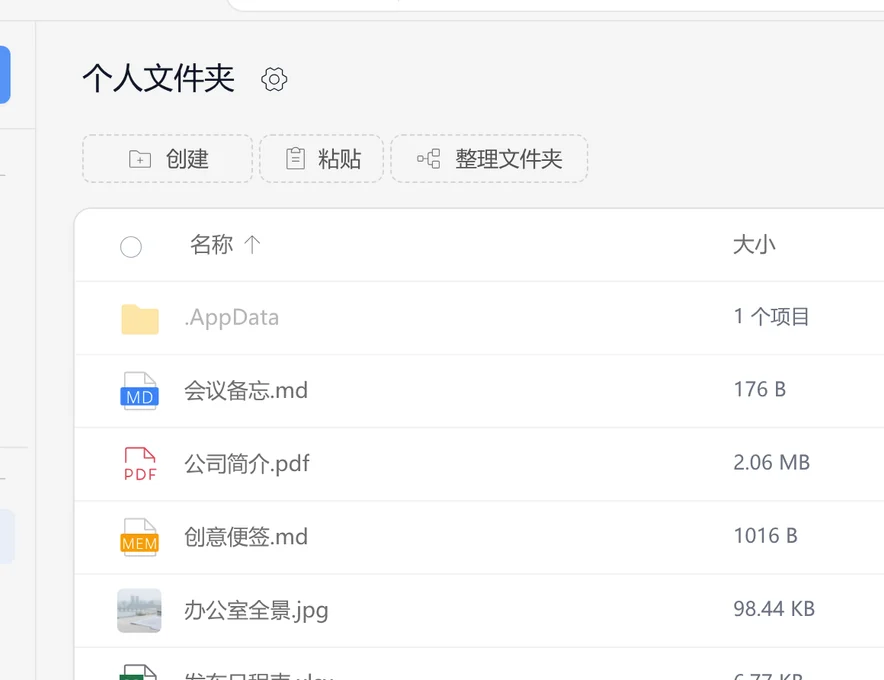 SetFN 工作空间中的个人空间